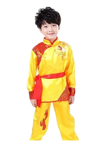 Traje Chino Rojo Para Niños Traje De Uniforme Tradicional W