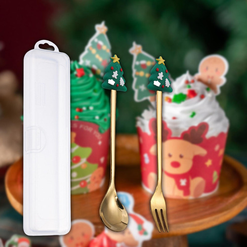 Juego De Cucharas Navideñas, Kit De Árbol De Navidad