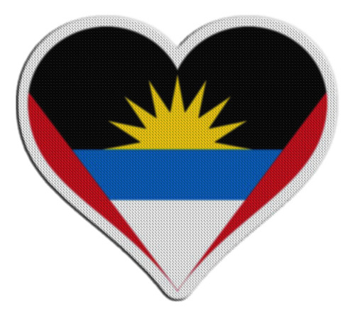 Parche Bandera Corazon Antigua Y Barbuda