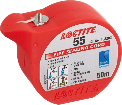 Hilo Teflon Sellador De Caños Loctite 55 Agua/gas 50m