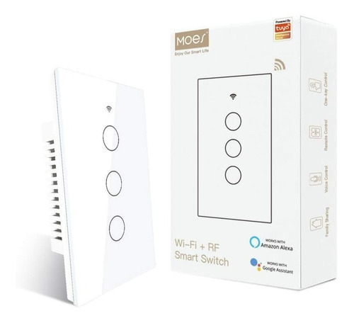Interruptor Wifi 3 Conectores, Contecta Con Alexa