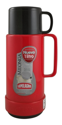 Termo Lumilagro Milonga De Vidrio 1l Rojo