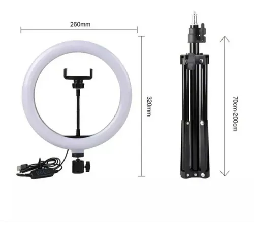 Aro De Luz Para Fotografia 26cm Foco Video + Tripode