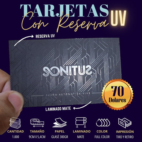 Tarjetas De Presentación Con Laminado Mate Y Reserva De Uv 