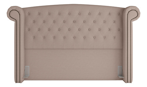 Cabeceira Cama Box Casal Quarto 140cm Sofia Linho Bege Areia