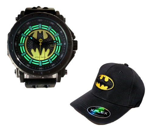 Combo Reloj Batman Casual Hombre Dc Comics + Gorra