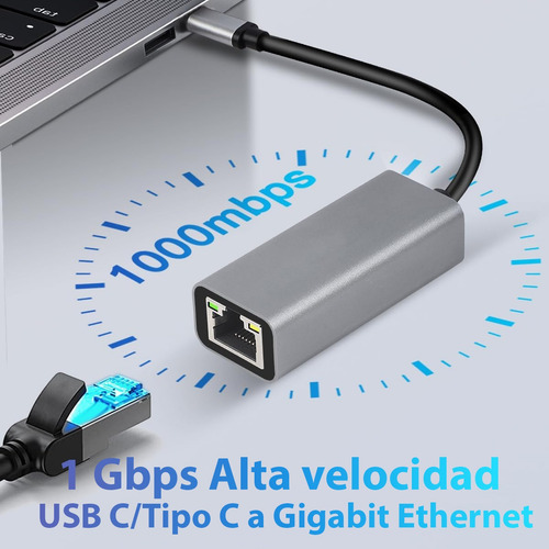 Adaptador Usb C Ethernet A Conexión A Red Lan Rj45 100mbps