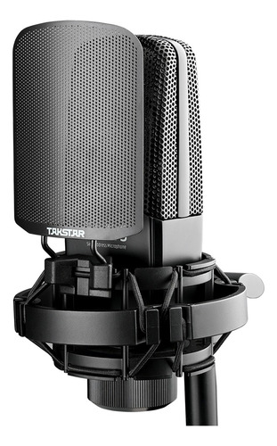 Micrófono Profesional Tak35 Set Condensador Cardioide Negro