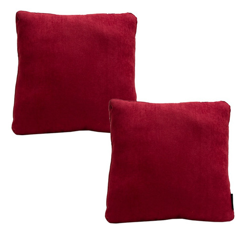 Set De 2 Cojines Cuadrados Grande Dicasa Red Zita Rojo