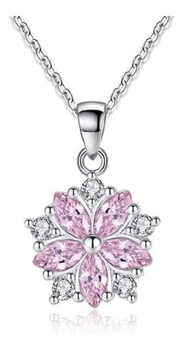 Lam Sence Collar Con Colgante De Flor De Sakura De Plata De 