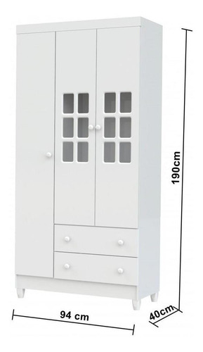 Imagem 2 de 6 de Quarto Bebê Berço Guarda Roupa Cômoda Fraldário Branco