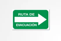 Comprar Señalamiento Letrero Señaletica Ruta De Evacuación 28x15.5cm