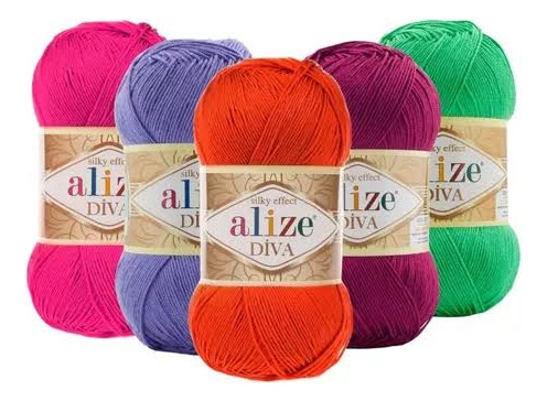 Alize Diva 5 Piezas Colores A Elegir 