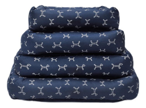 Cama Retangular Carmel Fábrica Pet Azul