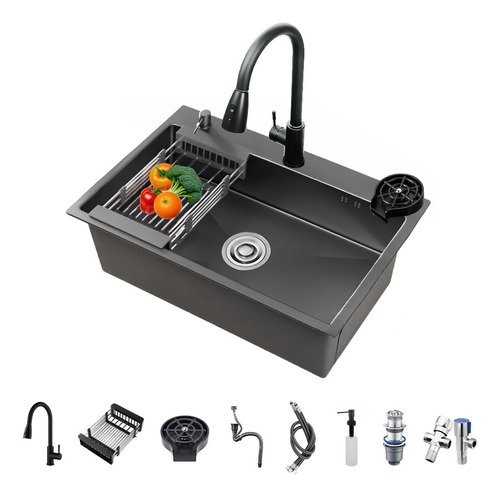 Fregadero De Cocina De Acero Inoxidable 80x45 Con Accesorios
