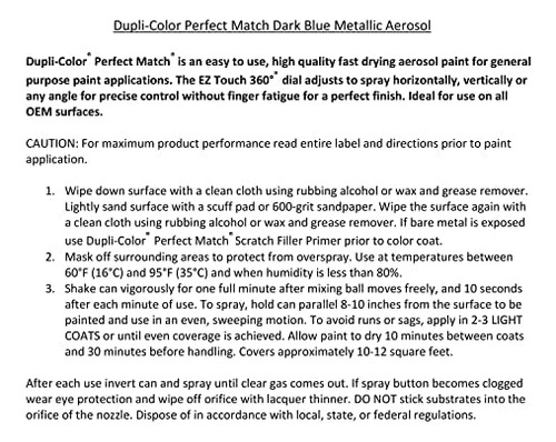 Dupli-color Ebfmperfect Match Automotive Spray, Azul Oscuro