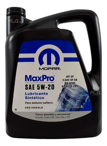 Aceite Sintetico 5w20 4l Mopar