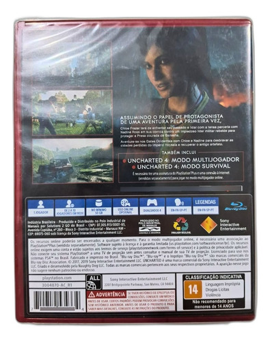 Jogo Uncharted The Lost Legacy Playstation Hits Ps4 Br