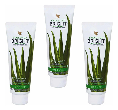 3 Pastas Dentales Forever Bright 130g Sin Flúor Envío Gratis
