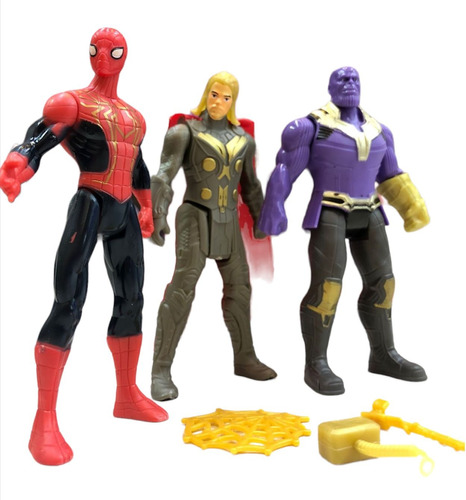 3 Muñecos Super Héroes Articulados Blíster 11cm Avengers 4
