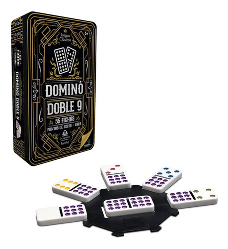 Domino Doble 9 Juego De Mesa En Español Caja De Lata
