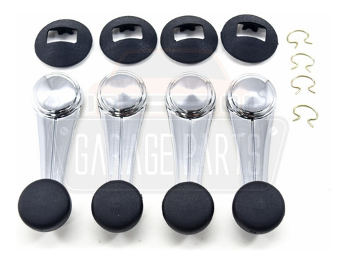 Kit 4 Manivelas Vidro Metal Cromada Chevette Opala Caravan