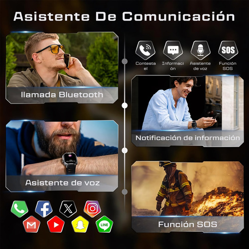 Smartwatch Hombres Relojes Inteligente Llamada Bluetooth