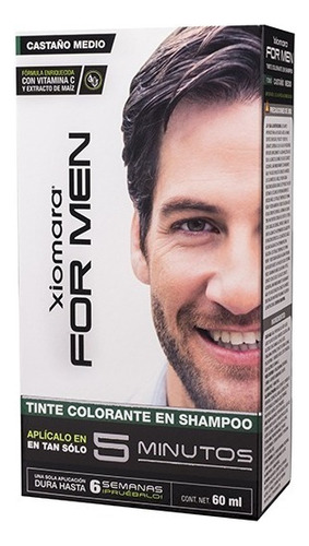 Kit Tinte Xiomara  For Men Tinte colorante en shampoo tono castaño medio