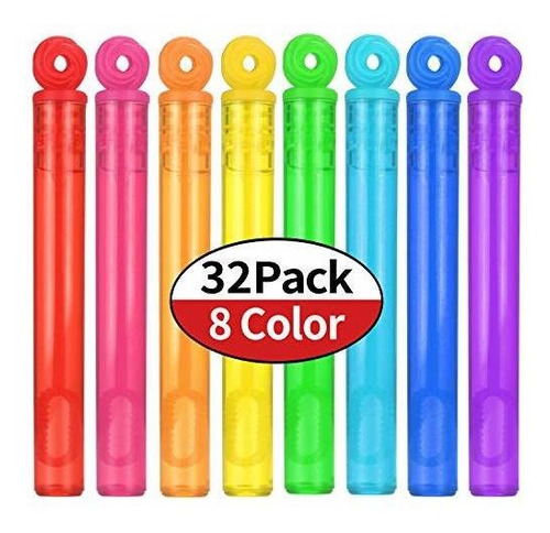 Surtido De 32 Piezas De 8 Colores Mini Burbujas Varitas Fies