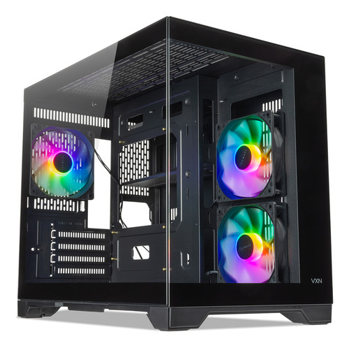 Gabinete Tecware Vxn Evo M-atx Doble Camara 3 Coolers Argb ! Negro