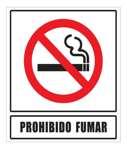 Cartel Prohibido Fumar 22x26 Alto Impacto