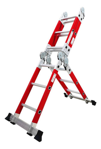 Escalera Fibra De Vidrio Multipropósito 4x4 Con 16 Peldaños