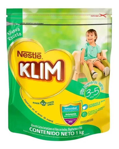 Imagen 1 de 1 de Leche de fórmula  en polvo  Nestlé Klim 3+  en bolsa de 1kg - 3  a  5 años