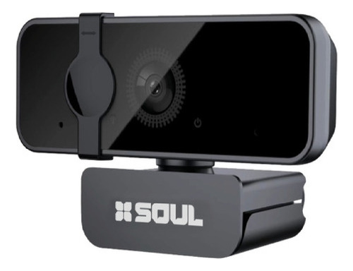 Camara Web Usb Soul Full Hd Con Soporte En Color Negro 1280 X 720 Microfono Skype Zoom