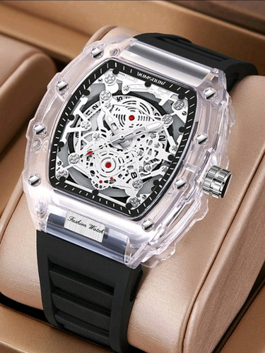 Reloj Cristal Mineral Transparente Tipo Rm