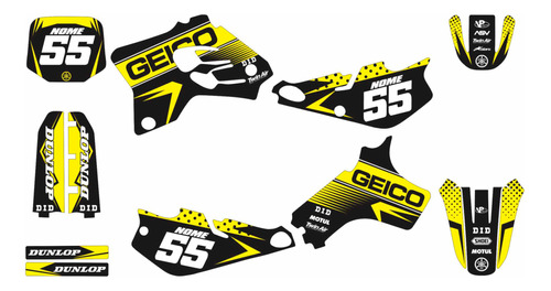 Adesivo Moto Cross Trilha Yz 80 1993 A 2001 Amarelo Lm226