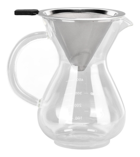 Verter Sobre Cafetera Olla De Vidrio De 400 Ml Hervidor Resi