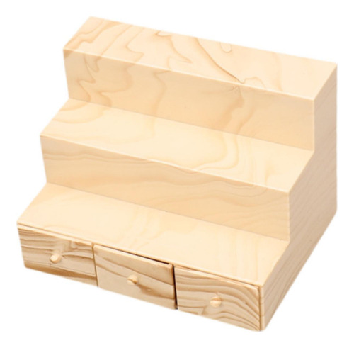 2 Estantería En Miniatura A Escala 1/12, Grano De Madera