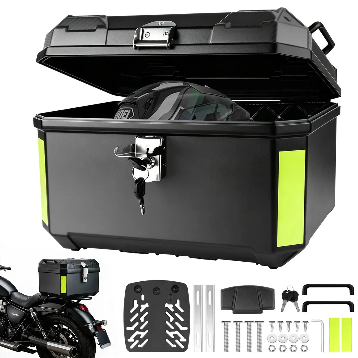 Maletero Trasero YYUgolo de 36 L para Moto: Impermeable y con Kit de Instalación