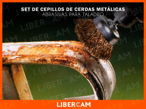 Imagen 9 de 10 de Set Cepillos Para Taladro Kit 5 Piezas Madera Metal Copa