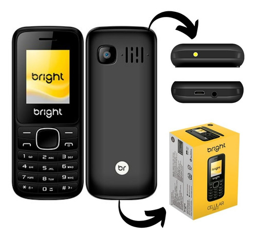 Celular Barra Bright Preto 0405 Dois Chips Bluetooth/câmera