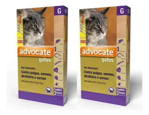 2 Antipulgas Advocate Para Gatos De 4 A 8 Kg Combo 3 Pipetas