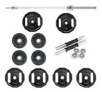 Comprar Kit\u002Fset Pesas 60 Lb 30k (discos+barra Recta Y Mancuernas)