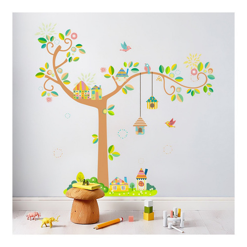 Vinil Infantil Casa De La Selva Cuarto Recamara Sala+ Regla