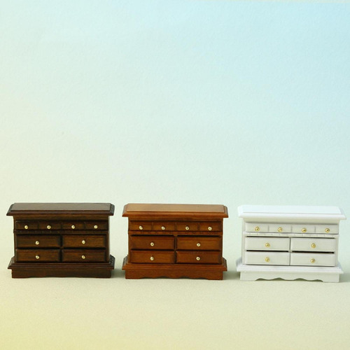 1:12 Casa De Muñecas Gabinete De Tv Muebles Fuezes Blanco