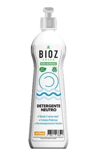 Kit 2x: Detergente Neutro Biodegradável Bioz Green 470ml