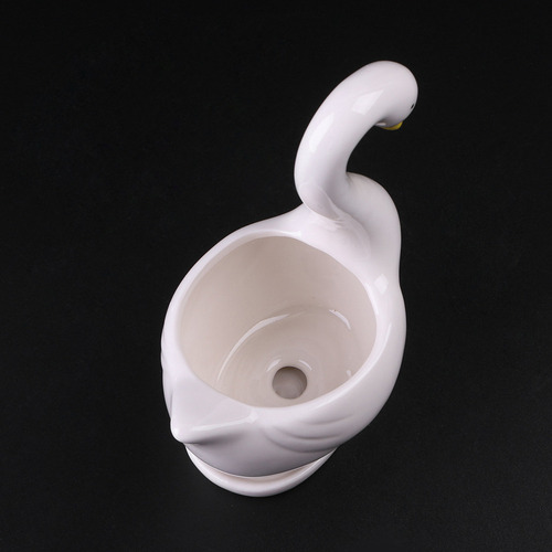 Maceta De Cerámica Con Forma De Cisne For Plantas Suculenta