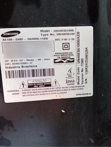 Placa Principal Tv Samsung Un40es6100g (Usado)