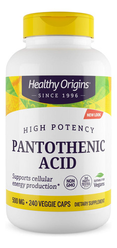 Healthy Origins Vitamina B5 De Alta Calidad, Cido Pantotnico