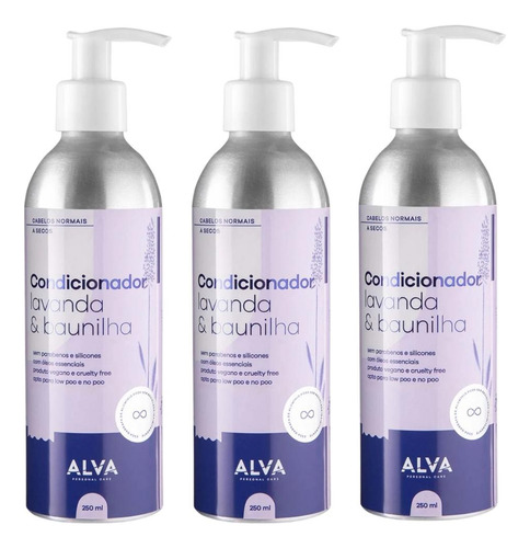 3uni Alva Condicionador Lavanda E Baunilha De 250ml Cada